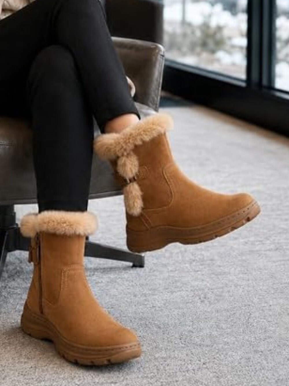 Warm Ankle Boots for Women: Comfortable Winter Fur Lined Snow Boot